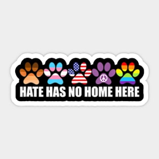 Has No Home Here LGBT-Q Trans Gay Pride US Flag Dog Sticker